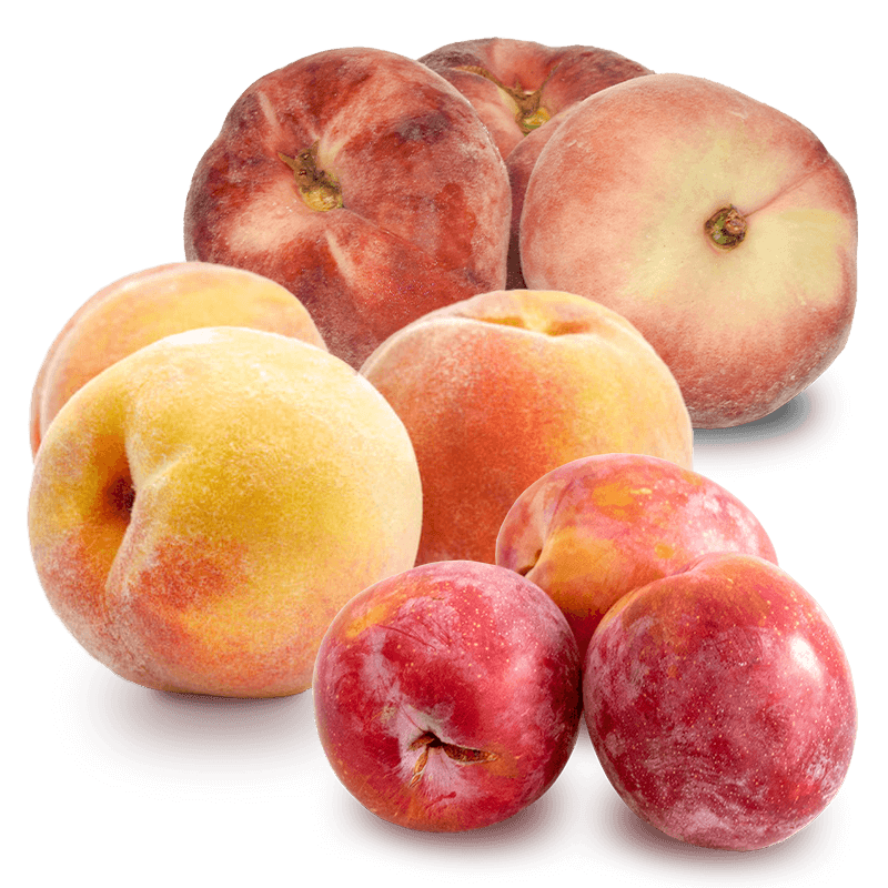 Cesta Ciruelas rojas, Melocotones y Paraguayos