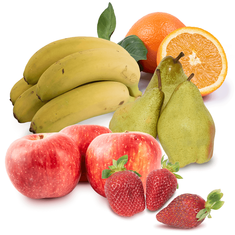 Cesta Fresón, Manzanas, Peras Condesa, Plátanos y Naranjas de Zumo