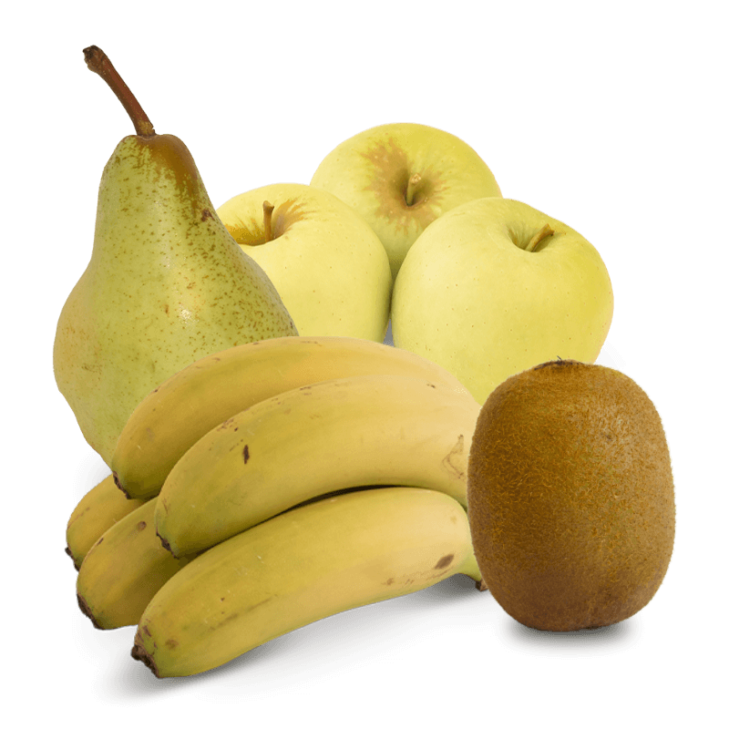 Cesta de Kiwi, Manzana golden, Pera y Platanos