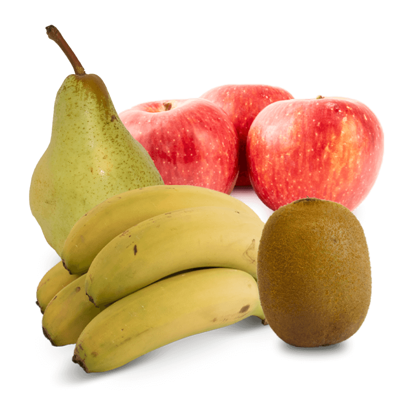 Cesta de Kiwi, Manzana roja, Pera y Platanos