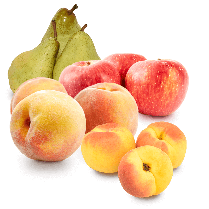 Cesta Melocotones, Manzanas, Peras Condesa y Albaricoques