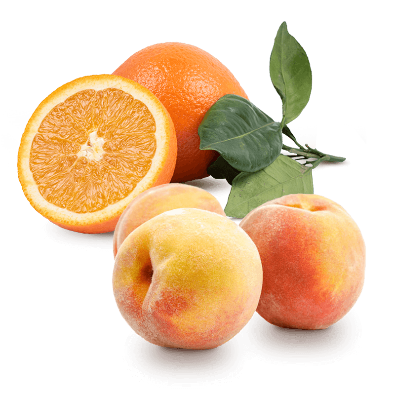 Cesta Melocotones y Naranjas de zumo
