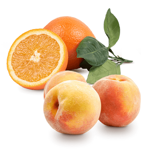 Cesta Melocotones y Naranjas de zumo