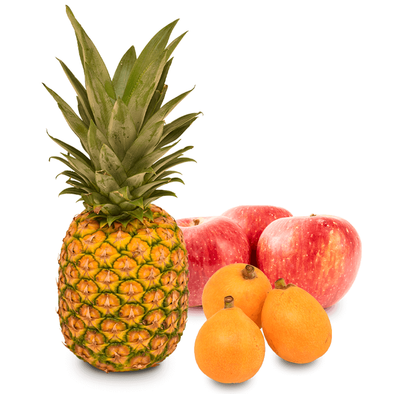 Cesta Nísperos, Piña y Manzanas