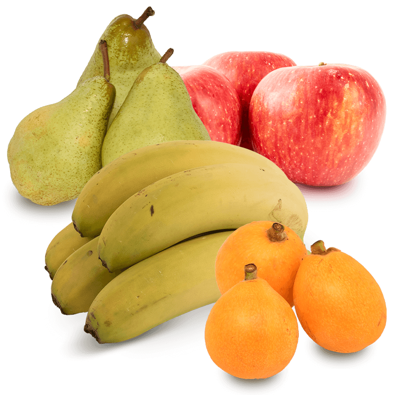 Cesta Nísperos, Manzanas, Peras Condesa y Plátanos