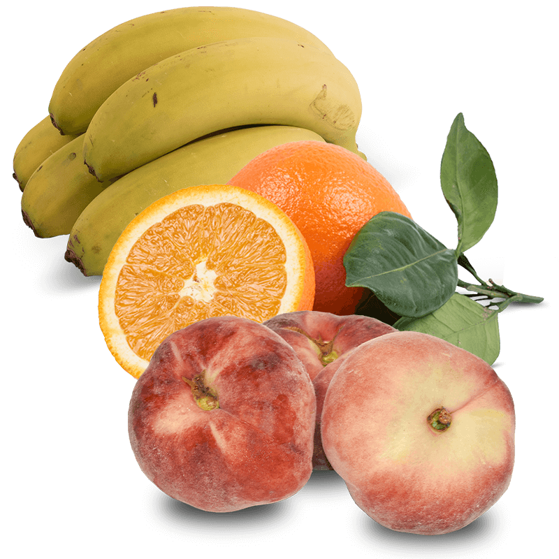 Cesta Naranjas de zumo, Paraguayos y Plátanos
