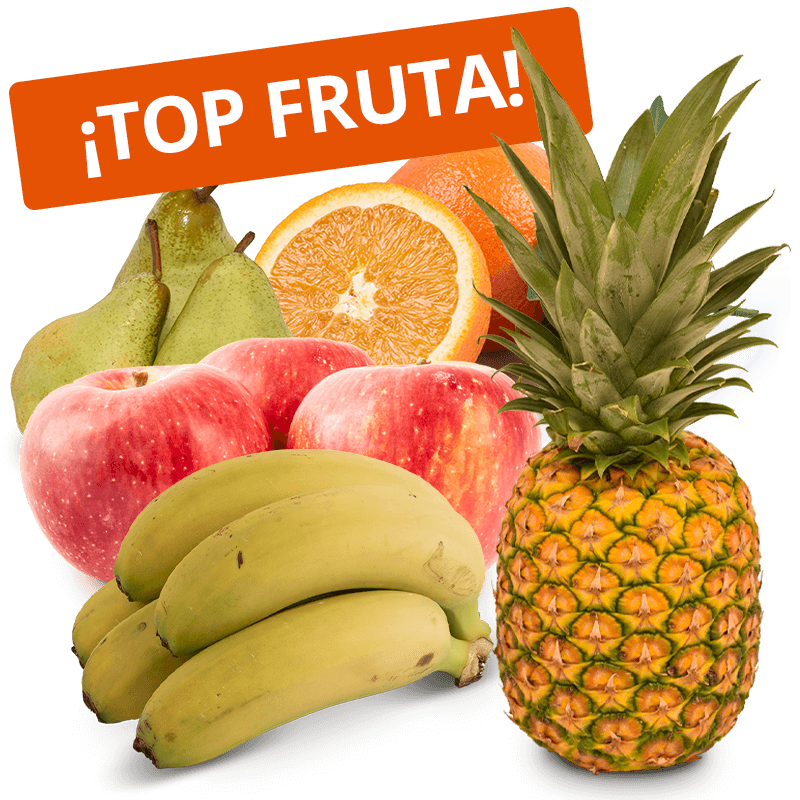 Cesta Piña, Manzanas, Peras, Plátanos y Naranjas de zumo