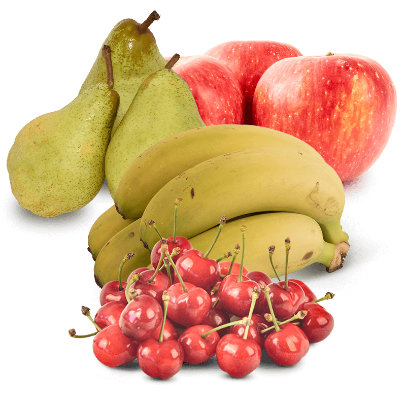 Cesta Cerezas, Manzanas, Peras y Plátanos