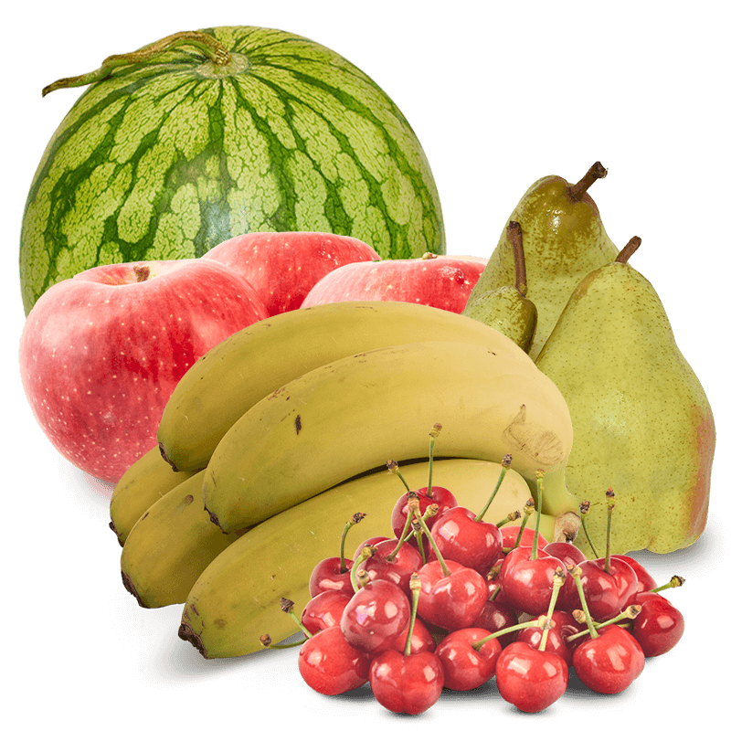 Cesta Sandía, Manzanas, Peras Condesa, Plátanos y Cerezas