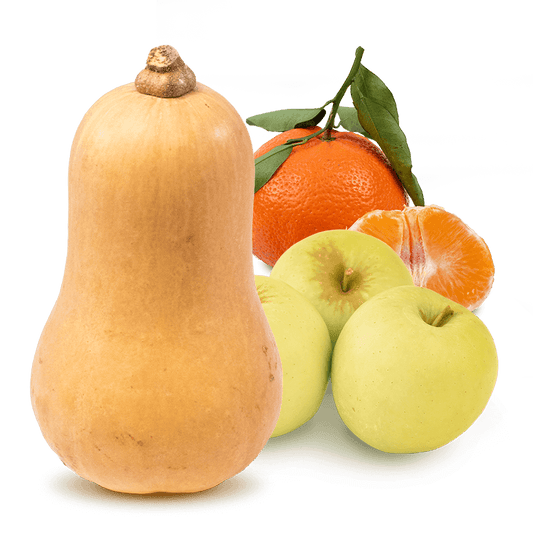 Cesta Calabaza Manzanas Golden y Mandarinas