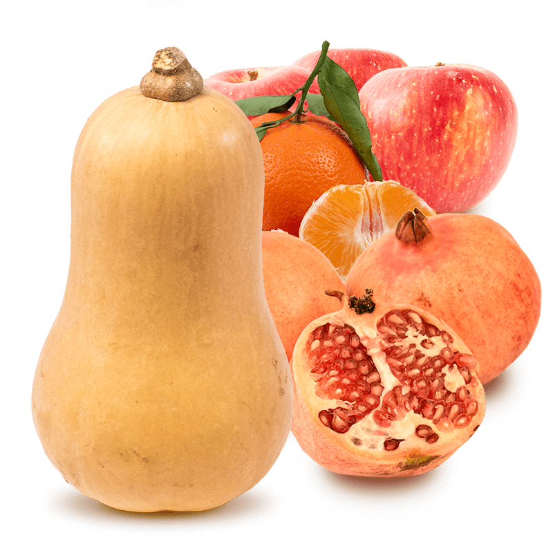Cesta Calabaza violín, Manzana, Granada y Mandarina