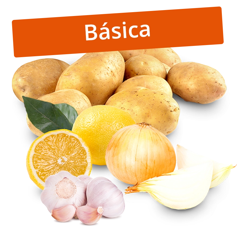 Cesta Patatas, Cebollas, Ajos y Limones