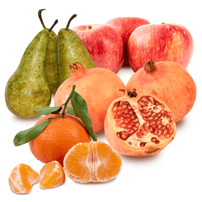 Cesta Mandarina, Pera Conferencia, Manzana y Granada - FrutaMare