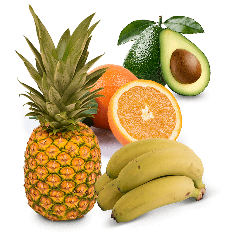 Cesta Naranjas de Zumo, Piña, Aguacates y Plátanos - FrutaMare