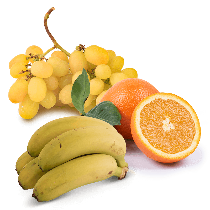 Cesta Naranjas de Zumo, Uva Blanca y Plátanos - FrutaMare