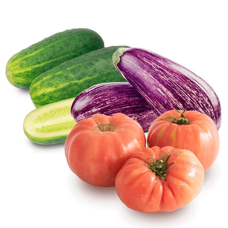 Cesta Tomates, Pepinos y Berenjenas - FrutaMare