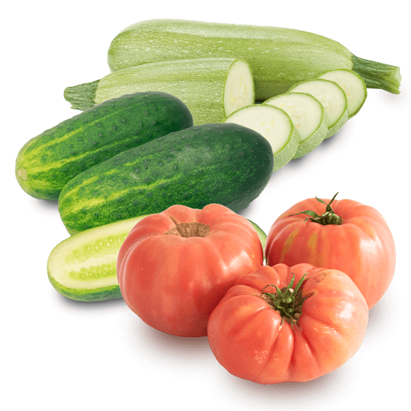 Cesta Tomate, Pepinos y Calabacines - FrutaMare
