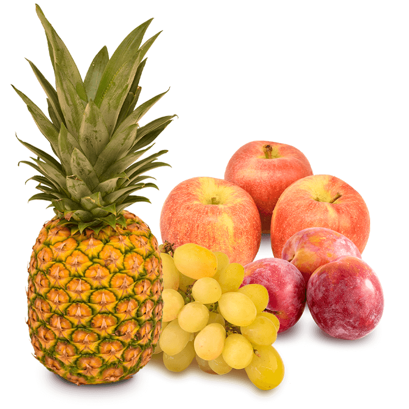 Cesta Uva blanca, Ciruela, Piña y Manzana - FrutaMare