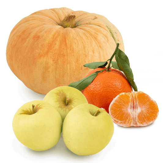Cesta Calabaza Manzanas Golden y Mandarinas - FrutaMare