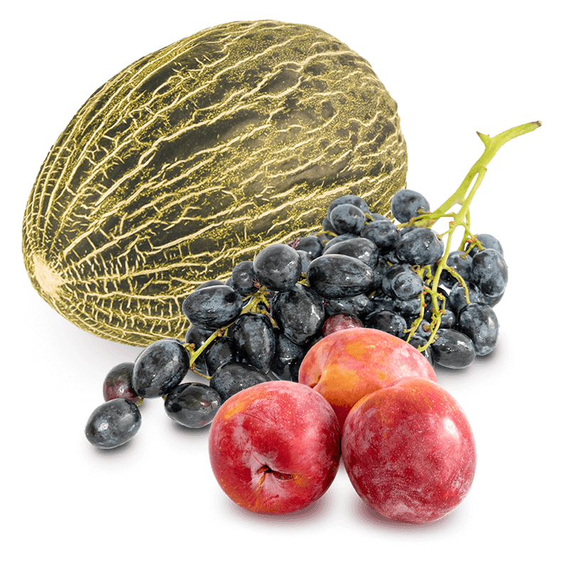 Cesta Uva negra, Ciruela y Melón - FrutaMare
