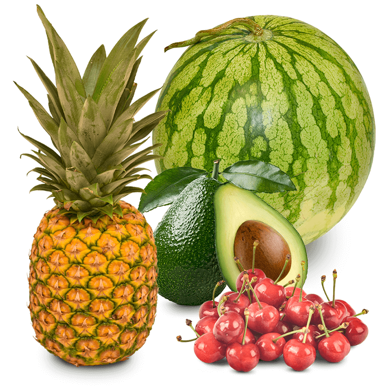 Cesta Sandía, Piña, Aguacates y Cerezas - FrutaMare