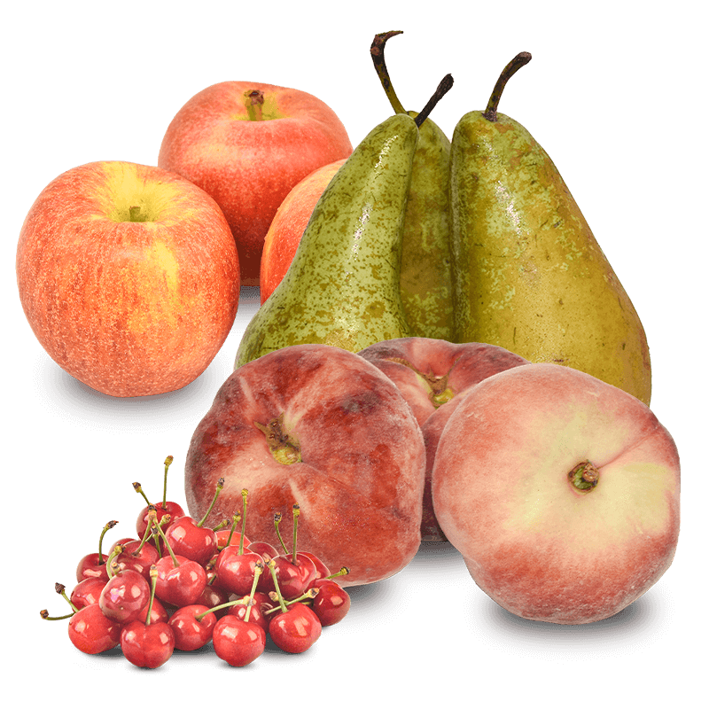 Cesta Cerezas, Paraguayo, Pera Conferencia y Manzana - FrutaMare