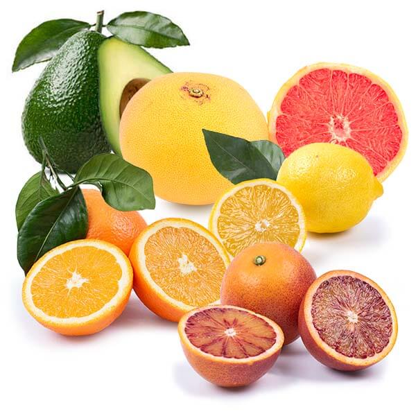 Cesta Mini Naranjas Estándar, Sanguinas, Aguacates, Limones y Pomelos - FrutaMare