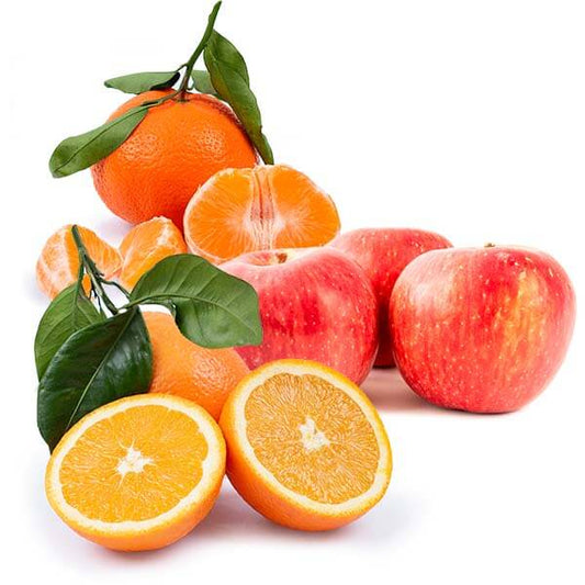 Cesta Naranjas de Mesa, Mandarinas y Manzanas - FrutaMare