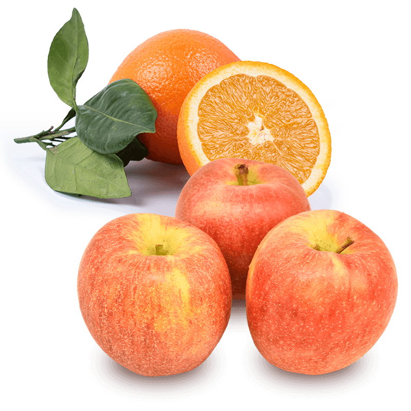 Cesta Naranjas de Zumo y Manzanas Envy - FrutaMare