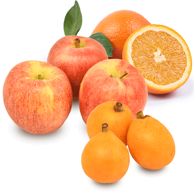 Cesta Naranjas de Zumo, Manzanas Envy y Nísperos - FrutaMare