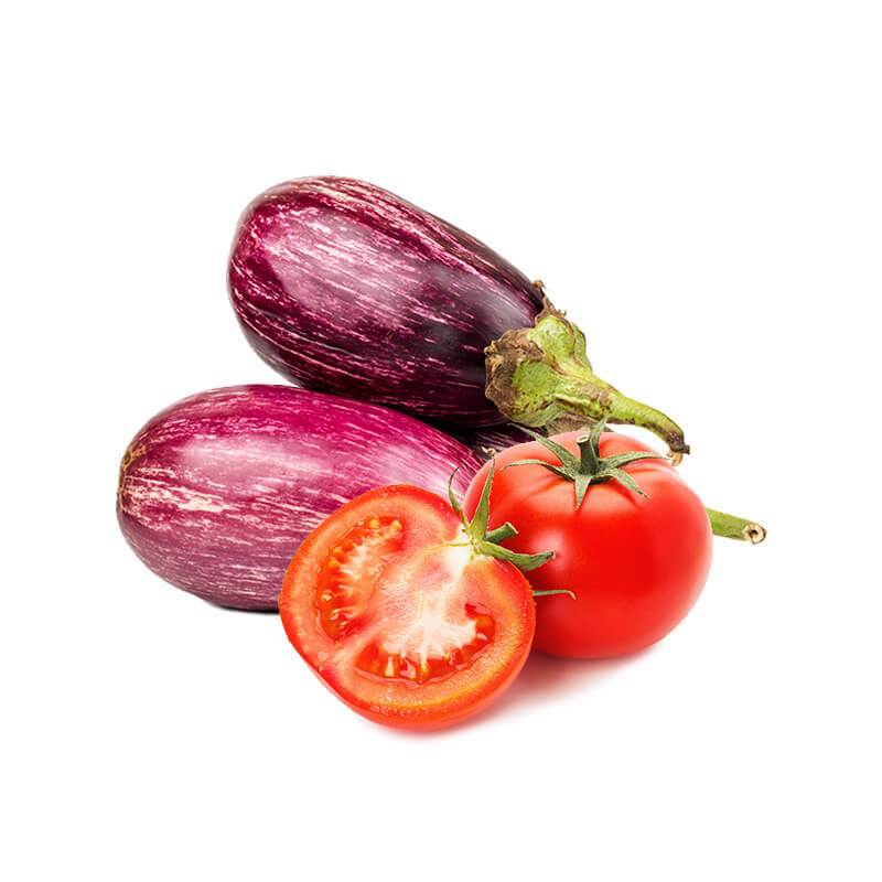 Cesta Tomate Valenciano Ensalada y Berenjenas - FrutaMare