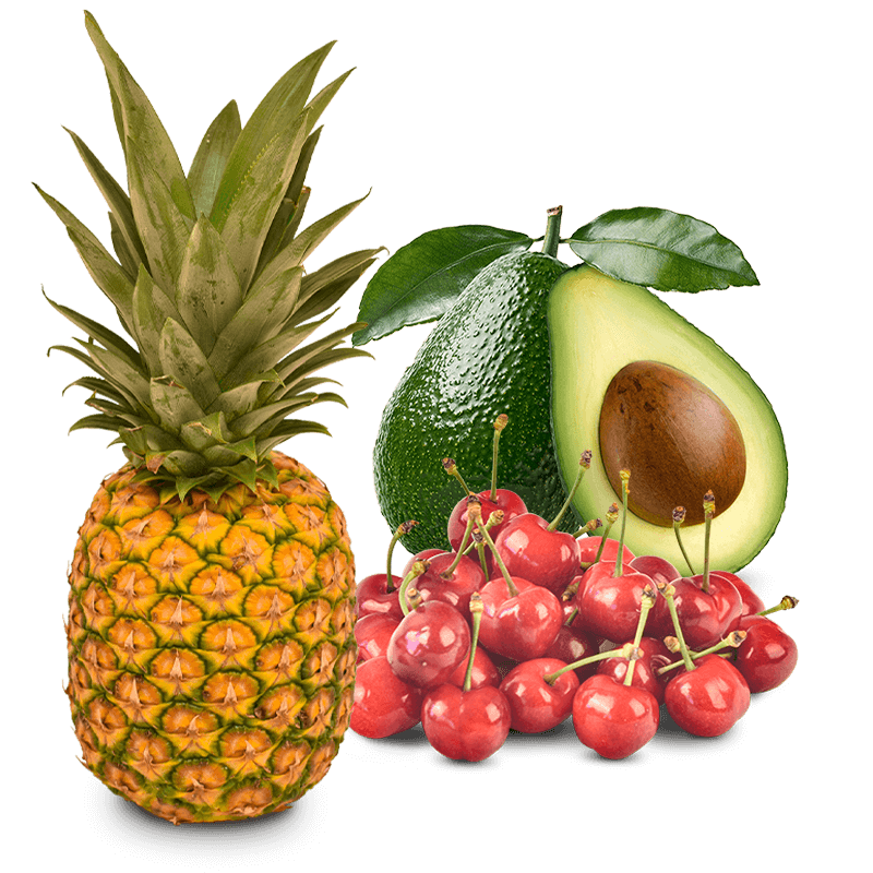 Cesta Piña, Aguacates y Cerezas - FrutaMare