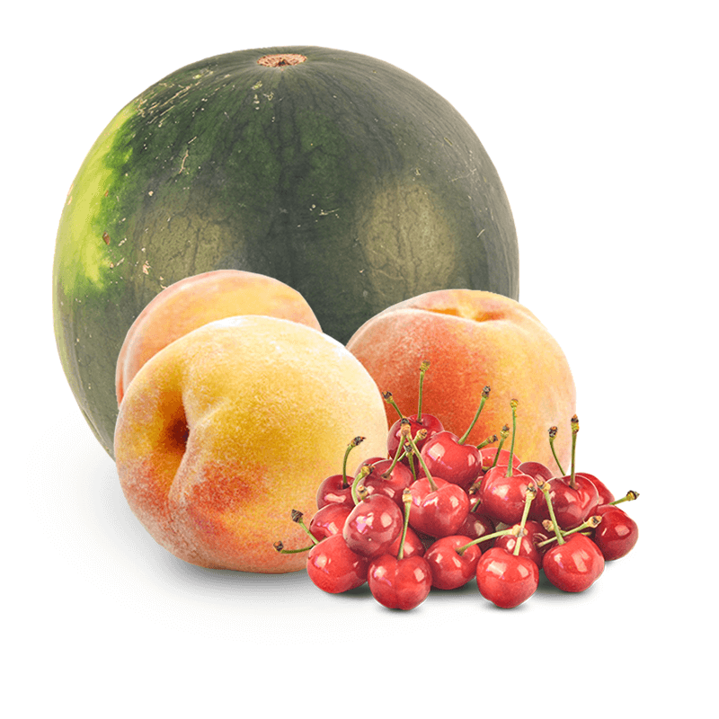 Cesta Sandia Cerezas y Melocotones - FrutaMare