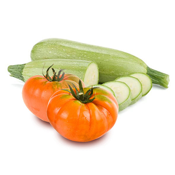 Cesta Tomates Valencianos de Ensalada y Calabacines - FrutaMare