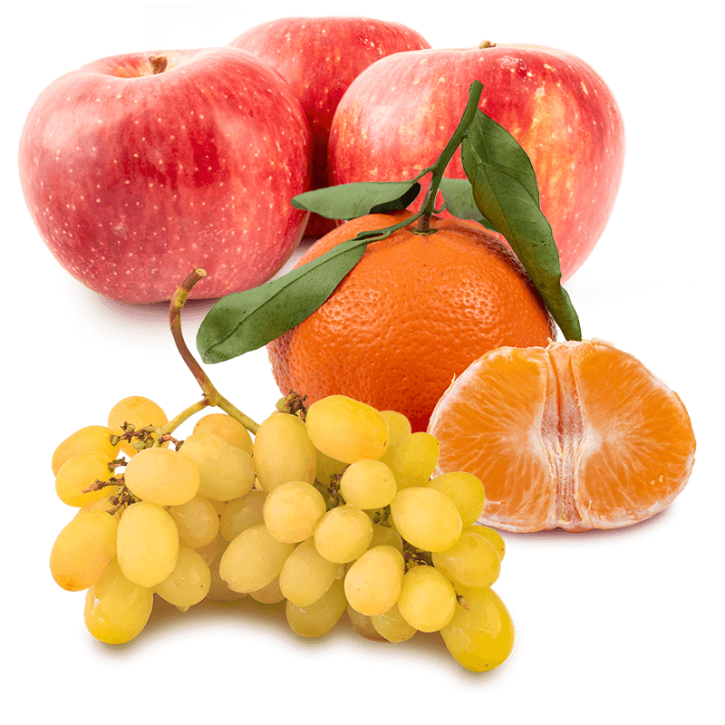 Cesta Uva blanca, manzanas y mandarinas - FrutaMare