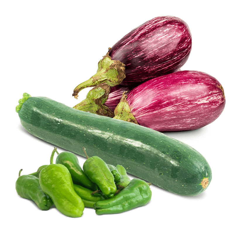 Cesta Calabacín, Berenjenas y Pimiento de Padrón