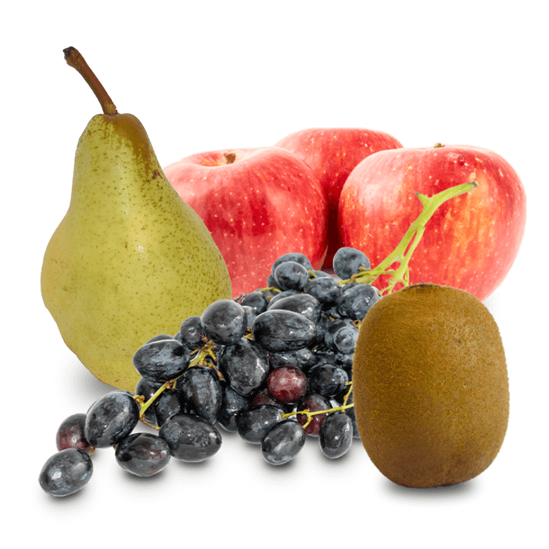 Cesta Uva negra, Kiwi, Manzana roja y Pera