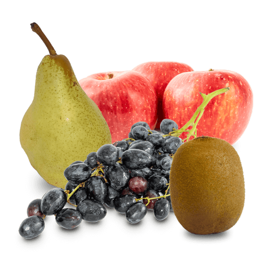 Cesta Uva negra, Kiwi, Manzana roja y Pera