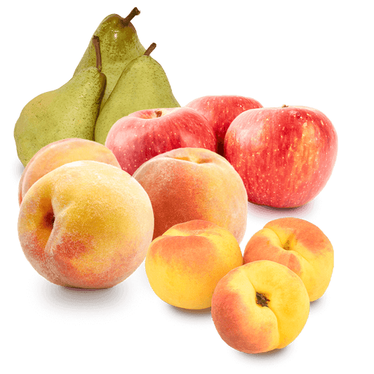 Cesta Melocotones, Manzanas, Peras Condesa y Albaricoques