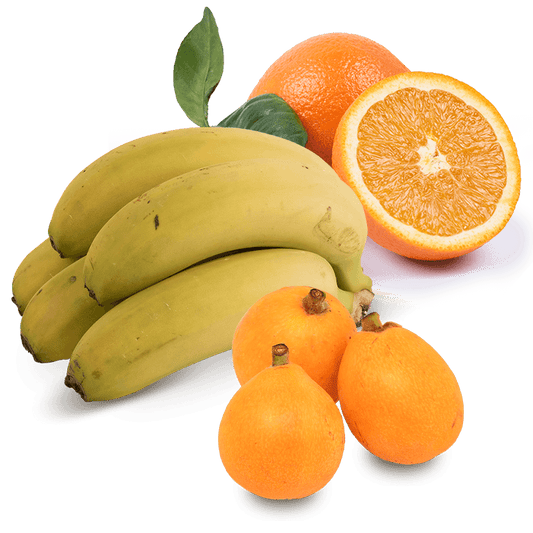 Cesta Nísperos, Naranjas de Mesa y Plátanos