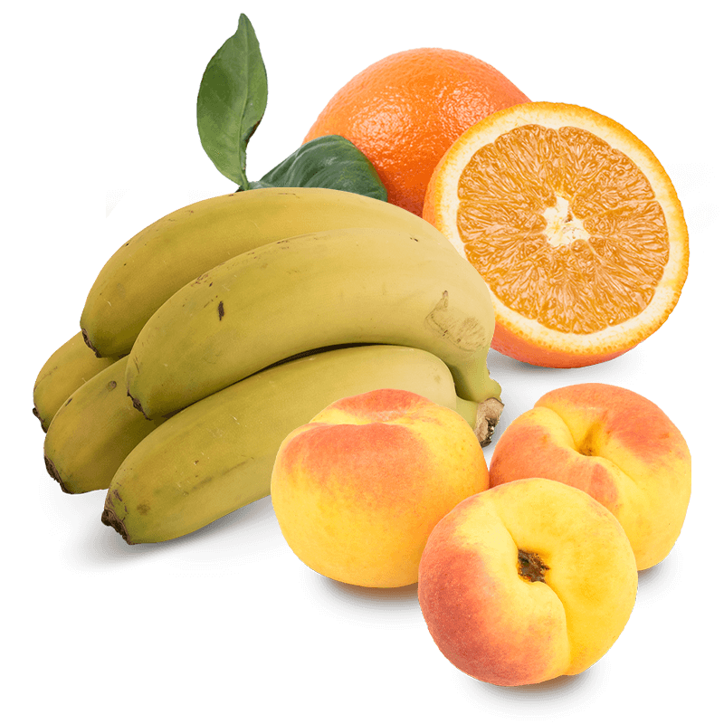 Cesta Naranjas de zumo, Albaricoques y Plátanos