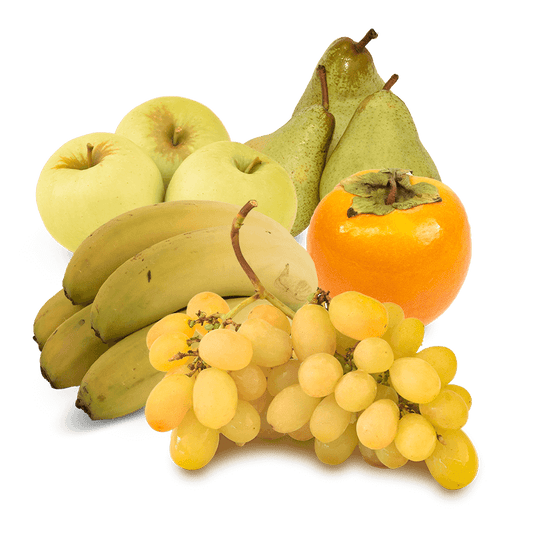 Cesta Persimón, Manzana Golden, Pera Condesa, Plátanos y Uva blanca