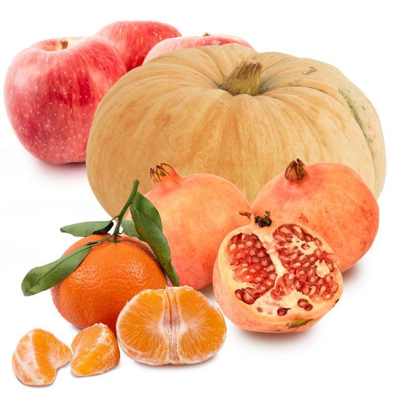 Cesta Calabaza, Manzana, Granada y Mandarina
