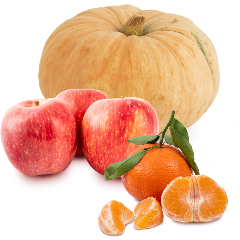 Cesta Calabaza, Manzanas y Mandarinas