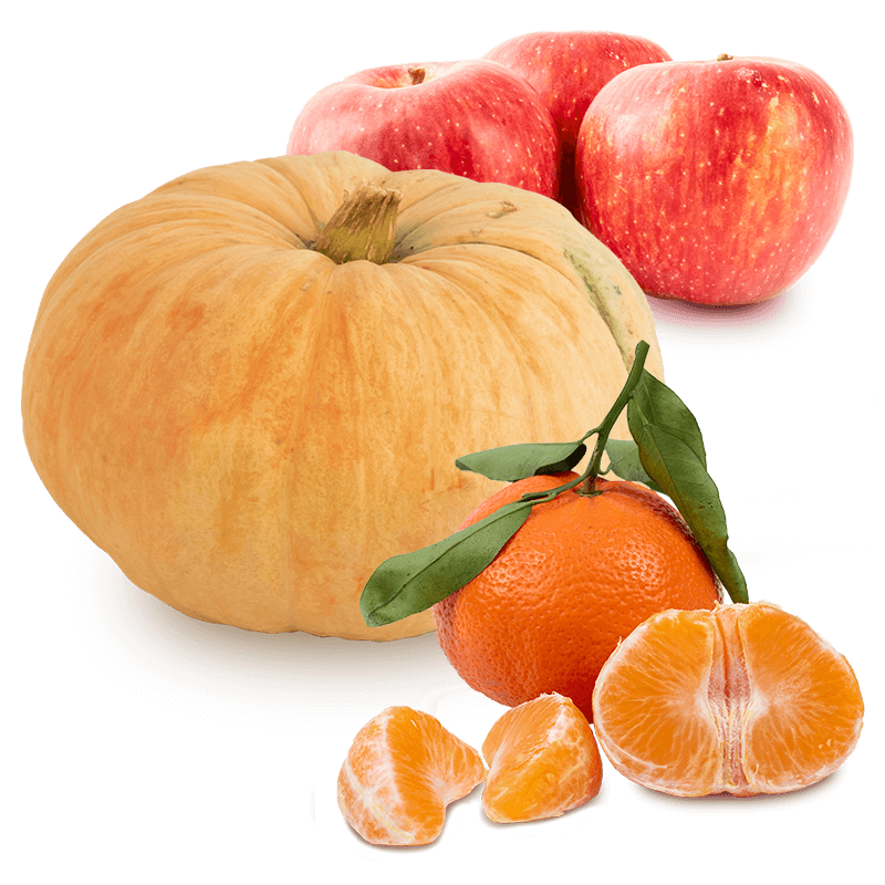Cesta Calabaza, Manzanas y Mandarinas - FrutaMare