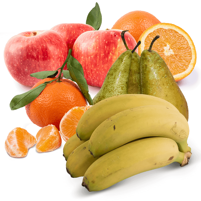 Cesta Naranjas de Zumo, Mandarinas, Plátanos, Manzanas y Peras - FrutaMare