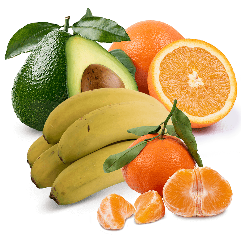 Cesta Naranjas de Zumo, Mandarinas, Aguacates y Plátanos - FrutaMare