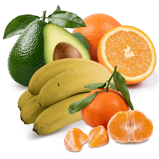 Cesta Naranjas de Zumo, Mandarinas, Aguacates y Plátanos - FrutaMare