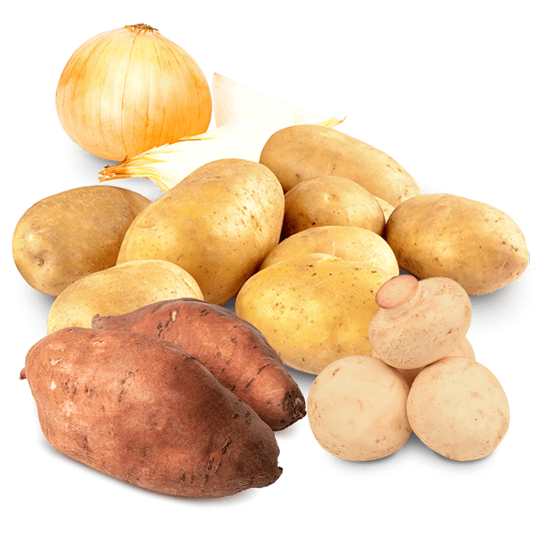 Cesta Patatas, Batatas, Cebollas y Champiñón - FrutaMare