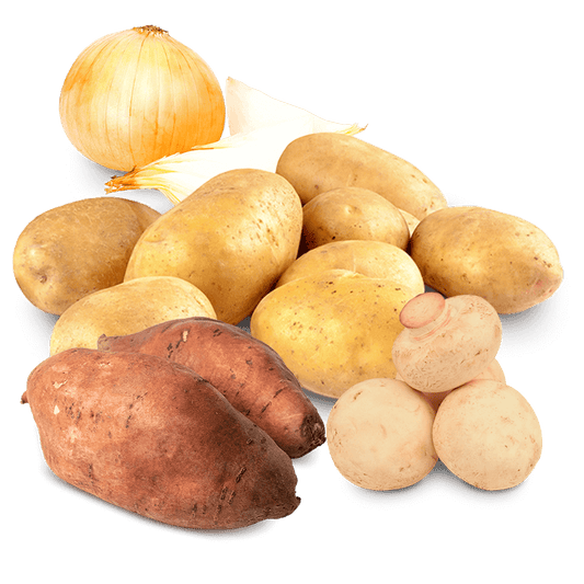 Cesta Patatas, Batatas, Cebollas y Champiñón - FrutaMare